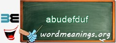 WordMeaning blackboard for abudefduf